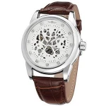 Winner Vintage Royal Mechanical Watch Men Brown Leather Strap Concise Ultra Thin Mens Watches Fashion Clock