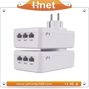 Wireless Networking Equipment Kit Powerline Ehernet Adapter with 3 Lan Ports