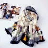 Women Long Silk Scarf Horse Printed Scarf Shawl For Spring And Summer