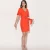 Import Women&#x27;s linen dress V-Neck Short Sleeve pencil dress with self fabric belt from China