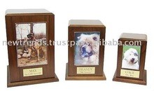 Wood Pet Urn with photo frame Rosewood