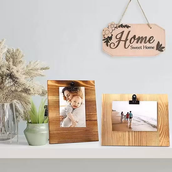 Import Wood Standing Photo Frame Wooden Table Pictures Frame Rustic Pine Wood Picture Frames from China