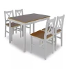 Wooden Dining Table With 6 Chairs Contemporary Dining Set (White)