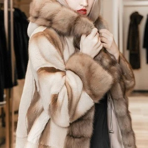 XuXin 2019 oem Women&#039;s fashion clothing long plus size denmark coffee suede fur winter coat with hat fur collar