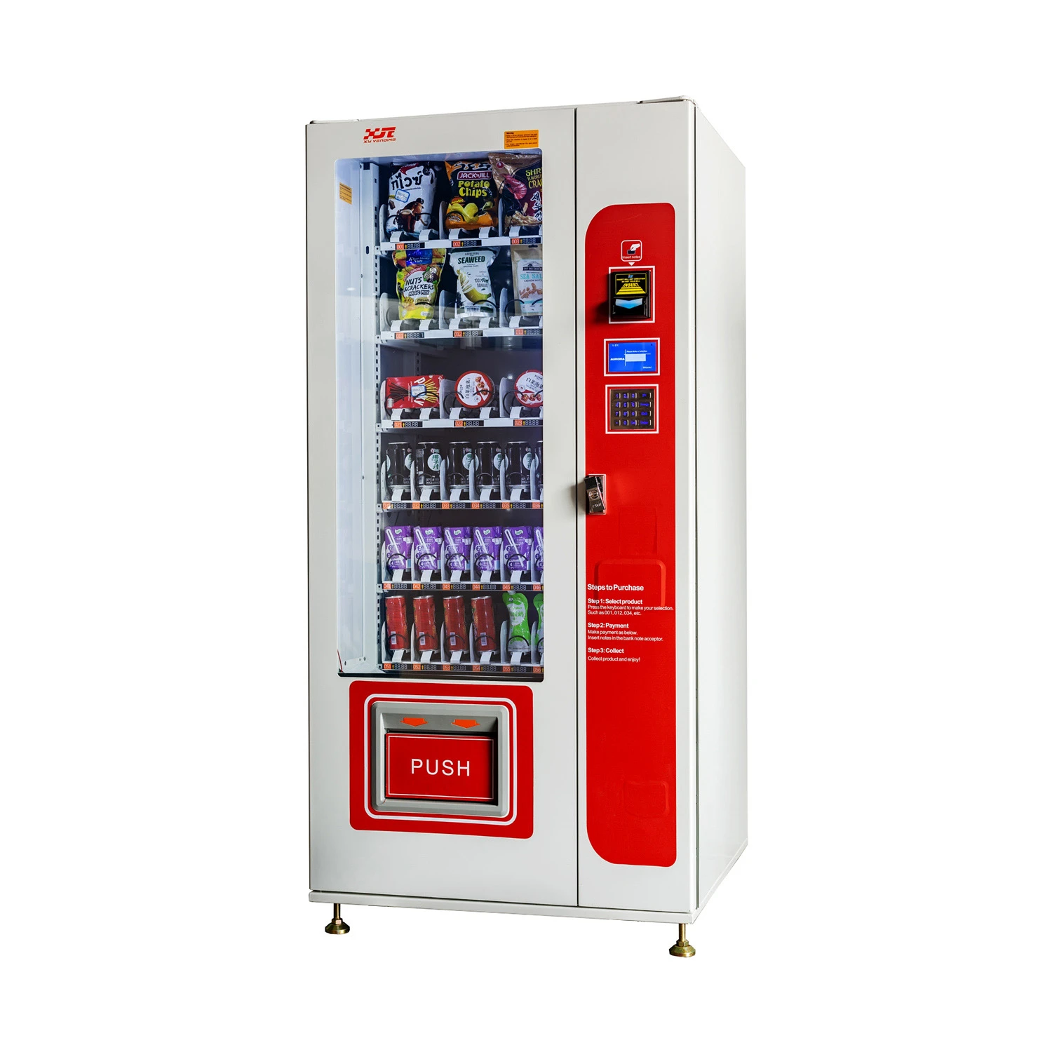 XY 24 Hours Self Snack Vending Machine With Mdb Protocol