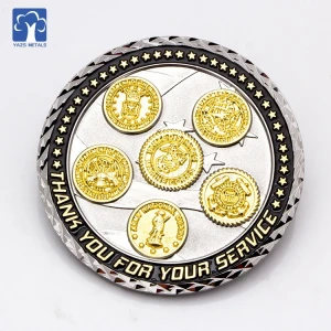 YAZS factory Custom gold silver military metal souvenir challenge coin