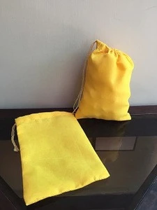 Yellow Single Drawstring Muslin Bag (100% Cotton) With Yellow Drawstring