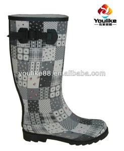 YL 1159 fashion sueded women rubber rain boots