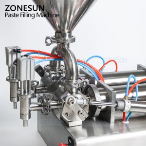 ZONESUN 10-100ML Double Heads Water Cream Shampoo Moisturizer Lotion Cosmetic Oil Honey Stick Food Paste Filling Machine