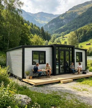 Large Prefabricated House 20 FT 40 FT Modern Mobile Portable Luxury Prefabricated Small Villa 2 Bedroom Living Expandab