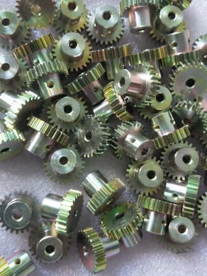 Colored zinc plated gear