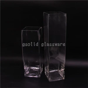 glassware cuboid glass vase maker producer in China