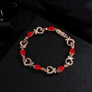 Hollow Out Heart Shaped Bracelet Fashion Gold Plated Micro Inlay Crystal Bracelet For Girls