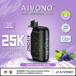 Wholesale Aivono Aim Boom 25K Green Apple Grape Disposable Vape with Ready Stock Shipping