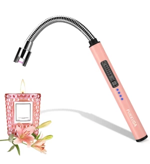 Goose Neck Electric Candle Lighter with Rechargeable Battery Rose Gold