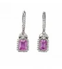 18K Pink Sapphire Earring Octagon 2.29 Cts