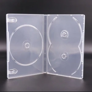 14MM WEISHENG FACTORY Good Transparent PP 3-Disc Film CD DVD Plastic Case Holder Box with Tray