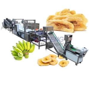 Commercial banana slices okra french fries automatic frying equipment, potato cleaning and peeling machine