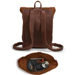 Vintage Canvas and Leather Adventure Backpack for Travel and Hiking