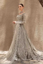 Luxury Embroidered Bridal Gown for Women with Net Dupatta