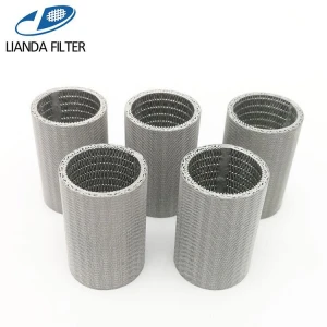 Sintered wire mesh air / gas particle filter tube screen 1 2 5 10 20 30 40 50 micron