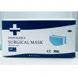 3Ply Disposable Surgical Face Mask CE FDA TGA Certified, Blue Color, Non-Woven, with Ear Loop