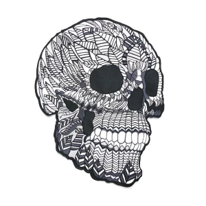 Embroidery skull tag, ultrasonic edge cutting machine