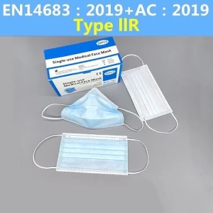 Factory wholesale Medical Type IIR 3 Ply IIR CE Certified Surgical Disposable Medical Face Mask Level 2