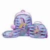 Kids Mermaid Reversible Sequins & Embroidery 3-Piece Backpack Set - Spacious School Bag with Lunch Box & Pencil case