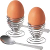 Classic Decorated Metal Iron Wire Egg Cup Spiral Kitchen Breakfast Hard Boiled Spring Egg Holder Silver Egg Cup