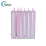 1 micron efficiency synthetic fiber pocket filter bags manufacturer pocket filter bag factory