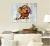 1 Panel Colorful Dog Photo Canvas Prints American Dollar Dog HD Printed Wall Picture for Wholesale/VA170731-12