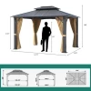 10 x 12 Hardtop Aluminum Gazebo, Double Roof Metal Gazebo with Double Roof Easily Assembled