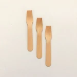100% natural white birch straight edge wooden sticks ice cream spoon
