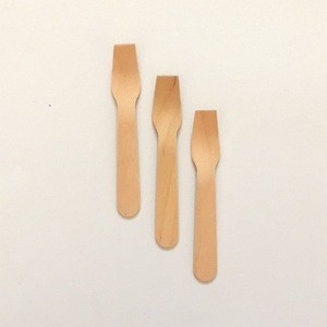 100% natural white birch straight edge wooden sticks ice cream spoon