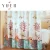 Import 100% polyester flame retardant waterproof bathroom fancy double swag with valance shower curtain and rugs set from China