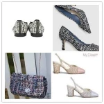 100% Polyester Shoe Upper Fabric  Similar to The Style of Luxury Brands Tweed Fabric