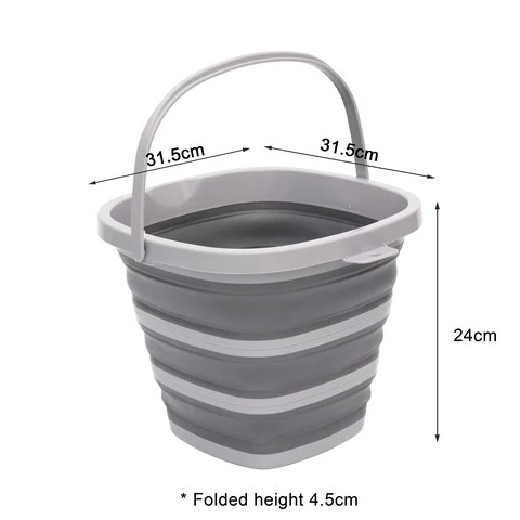 10L square Plastic Foldable Water Mop Collapsible Bucket Beach Sand Fish Container Lightweight for Home Use