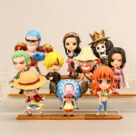 10Pcs 68 Generations One Piece Action Figures Luffy/Soron/Chopper/Sanji/Nami/Usopp Doll Ornaments Kids Cake Topper Party Decor