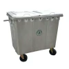 1100L stainless steel garbage container street waste bin with wheels