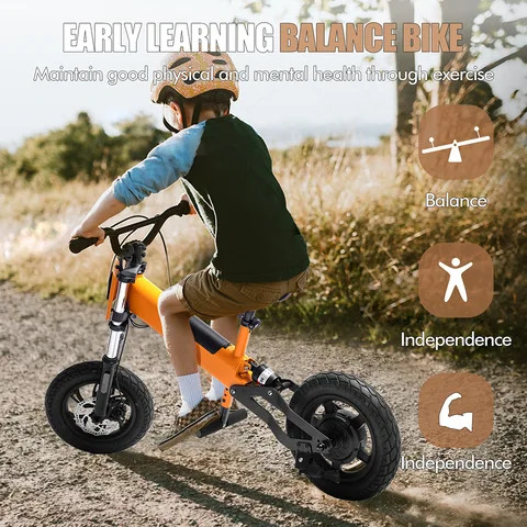 12-inch electric scooter childrens bicycle balance bike two wheels without pedals for 9 - 12 year old