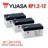 12v 1.2ah battery rechargeable lead acid battery yuasa vrla battery