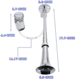 12V Air Horn 150db with Compressor 18 Inches Single Trumpet  for Any 12V Vehicles Trucks Lorrys Trains Boats