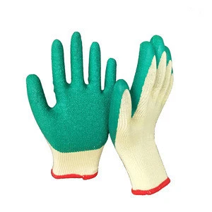 13Gauge Seamless nylon liner, textured natural rubber palm coated/crinkled latex glove/latex dipped glove