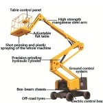 14m Curved Arm Telescopic Fold Electric Battery Aerial Work Platform Boom Lift