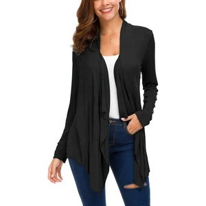 15000pcs Full Size and Color Available Cardigan Women Plus Size Drape Open Front Long Sleeve Autumn Coat