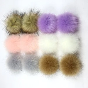 15cm Artificial Polyester Fur Pom pom Handmade DIY Faux Fur Balls For knitted Hats Beanies Fluffy Hair Ball Cap Accessory