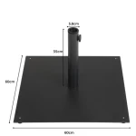 17KGS Steel Plate Square Flat Umbrella Base W/Tightening Knob and Anchor Holes