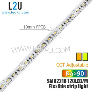 180 leds warm white+pure white CCT flexible strip light, SMD2216 dual color dimmable led strip light