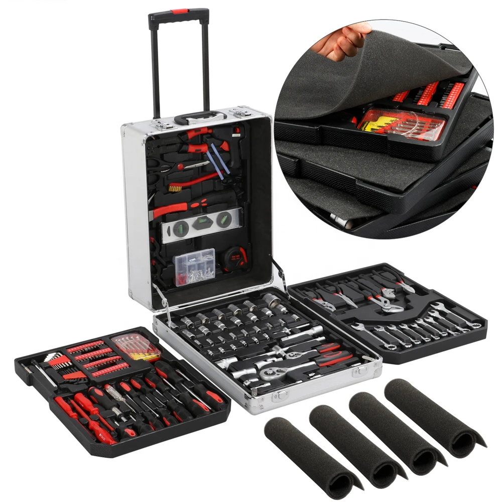 187pcs tool set kit ferramentas in aluminum case household complete set with computer repair kit